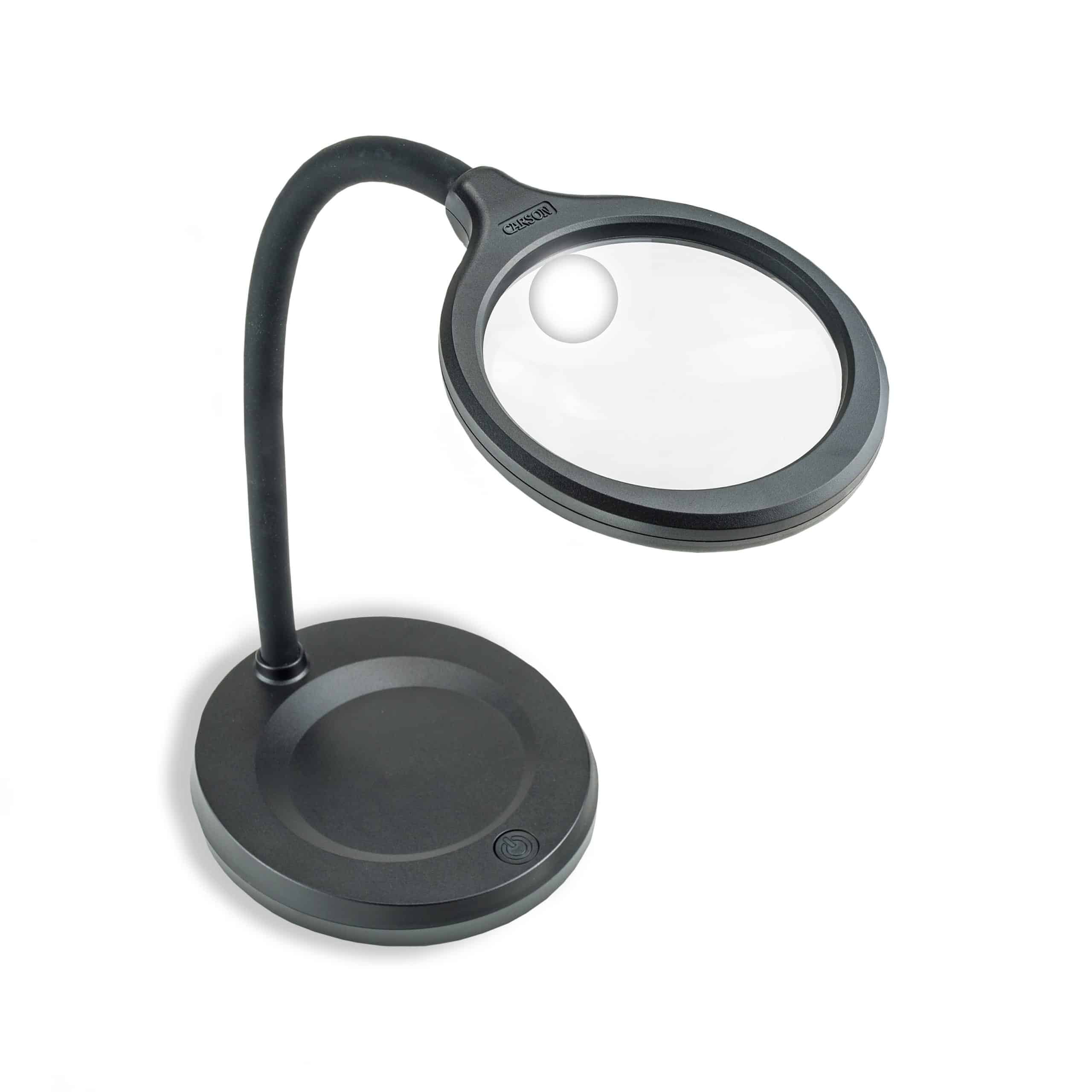 Carson DeskBrite™ 300 COB LED Lighted 2x Power 4” Aspheric Magnifier, Desk Lamp