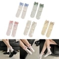 thumbnail image 2 of Aellinatey Women Cute Ruffle Frilly Crew Socks Sweet Ribbon Bowknot Princess Ankle Socks, 2 of 21