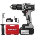 thumbnail image 1 of Graflsoa 21V Brushless Cordless Drill with 4.0Ah Battery, 2-Pack Set, LED Light, Ergonomic Handle, and Toolbox with Foam Insert - No Drill Bits Included, 1 of 6