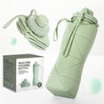 thumbnail image 2 of 600ml Silicone Folding Bottle Adult Portable Reusable Plastic Cups Outdoor Travel Gym Water Bottle Motivational Drinking Bottle, 2 of 9