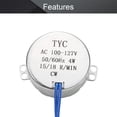 thumbnail image 3 of HUGFEGWE 2Pcs Synchronous Motor Electric Synchron Motor AC 110V 15-18RPM 4W CW Turntable Motor Cup Turner Motor for Hand-Made,School Project,Model or Guide U2536-19464, 3 of 6
