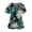 Cyan, variant on Scrubs for Women Funny Vintage Floral Print Nurse Uniforms Fashion V-Neck Side Slits Scrub Shirt Soft Easy Care Short Sleeve Medical Workwear with Pockets Cyan XL
