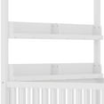 thumbnail image 5 of Bellemave Full Size Canopy Bed with Rails, Solid Wood Montessori Bed with Storage Shelves, Full Floor Beds Frame with Fence and Slats, No Box Spring Needed (White）, 5 of 9