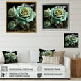 thumbnail image 4 of Designart "Lifelike Green Rose Beauty II" Roses Floater Framed Wall Art Living Room, 4 of 5
