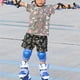 thumbnail image 5 of Wosthever 1 par de patines de ruedas para niños, zapatos de patinaje portátiles ajustables, cómodos zapatos de seguridad para aprender, Pescar Púrpura 35-38 yardas, 5 of 6