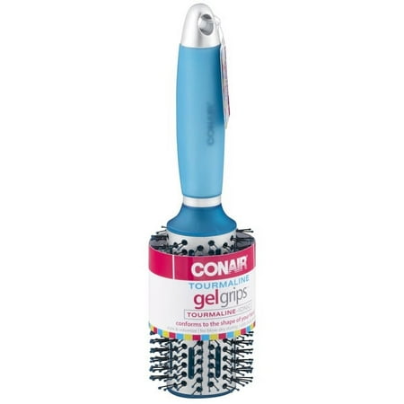 Conair Tourmaline Assorted Color Gel Grips Nylon Round Brush, Large