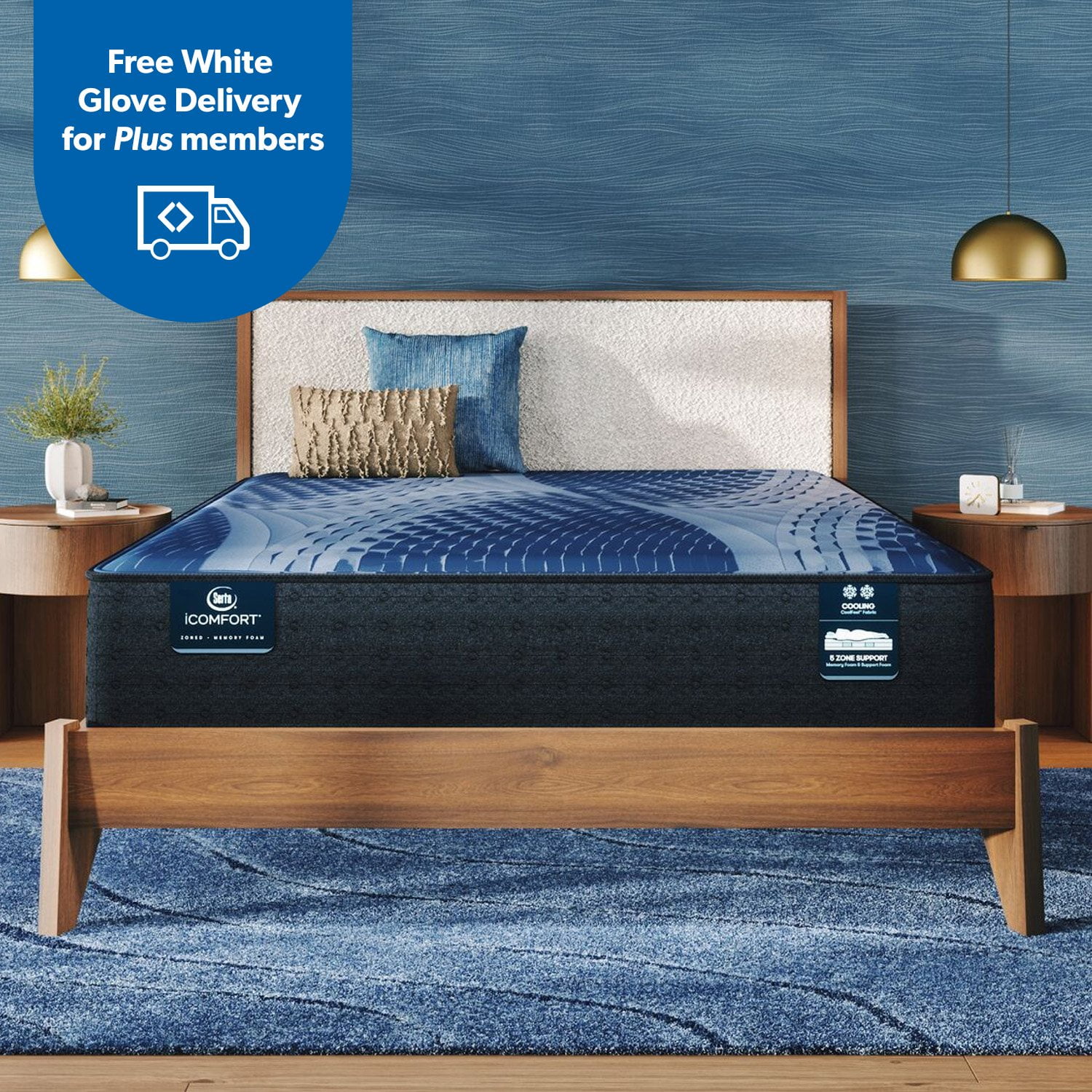 アイケア sora Serta® iComfort® Hybrid Blue Fusion 200 Plush Queen Mattress