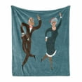 thumbnail image 1 of Retirement Party Soft Flannel Fleece Throw Blanket, Elderly Couple Dancing Swing Dance Old Fashion Party Themed Image Print, Cozy Plush for Indoor and Outdoor Use, 50" x 60", Multicolor, by Ambesonne, 1 of 6