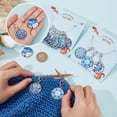 thumbnail image 3 of 12 Pcs Glass Flat Round with Blue and White Porcelain Pattern Stitch Markers Zinc Alloy Lobster Claw Clasps Crochet Stitch Marker Charms for Crochet Accessories Quilting Jewelry Making for DIY, 3 of 9