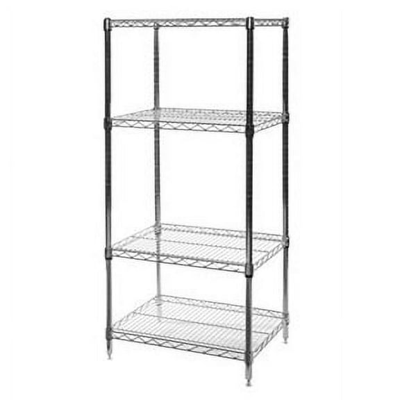 Shelving Inc. 18" d x 24" w x 64" h Chrome Wire Shelving with 4 Shelves