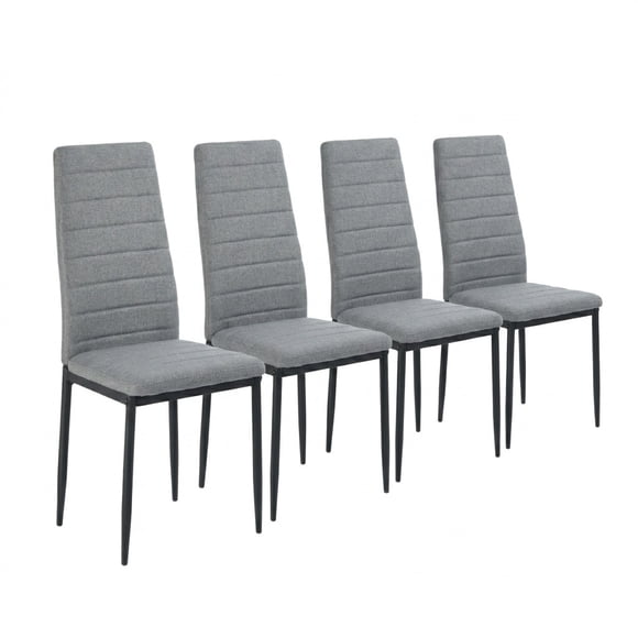 Juego de 4 Sillas de Comedor HOMEMAKE FURNITURE Gris Minimalista Moderno