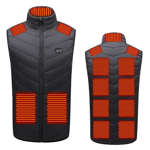 YYDGH Heated Vest Men, Heated Jacket with 13 Heating Zones for Fishing Motorcycling Outdoor Activities (Without Battery) Black XL