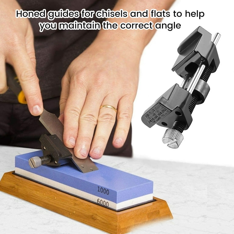 Eummy Honing Guide Adjustable Alloy Chisel Sharpening Jig Fixed Angle Sharpening Guide Kit Woodworking Tool for 0.15-2.11 inch Chisels and 1.37-3.11