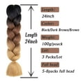 thumbnail image 5 of Ombre Brown Braiding Hair Extensions 24 Inch 3 Packs Synthetic High Temperature Jumbo Braiding Hair Twist Crochet Braids Hair for Women, 5 of 6