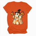 thumbnail image 6 of NOLDARES Halloween Shirts for Women Magical Halloween Shirt Cute Ghost Graphic Tees Spooky Season Casual Short Sleeve Fall Tops(Orange,S), 6 of 7
