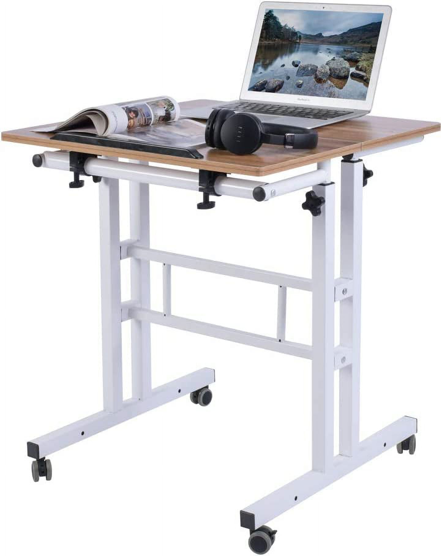 AIZ Mobile Standing Desk Adjustable Computer Desk Rolling Laptop