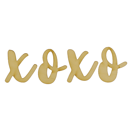 Package of 1, Jumbo 18" x 6" x 0.125" Baltic Birch Plywood Xoxo Cursive Letters Wood Cutout for Art and Craft Project, Made in USA