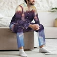thumbnail image 7 of Honeii Colorful Cloud Sleeping Cat Pattern Mens Pajamas Set,2pcs Men's Lounge Long Sleeve Sleep Shirt and Pajama Bottoms Sleepwear Set,Mens Pjs Sets-Large, 7 of 7