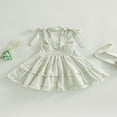 thumbnail image 4 of Bébé bébé Fille Été Boho Robe Couleur Unie Spaghetti Sangle Robe de Cou Carré Plage Robe de Soleil Blanc 2-3 Ans, 4 of 8