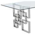 thumbnail image 2 of 79"L x 40"W Glass Dinette Set with 4 Chairs and Silver Stainless Steel Base, 2 of 3