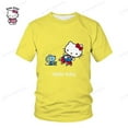 Kawaii Hello Kitty T Shirts Kids Summer Sanrio Short Sleeve 3D Print Cartoon Tshirt Boy Girl