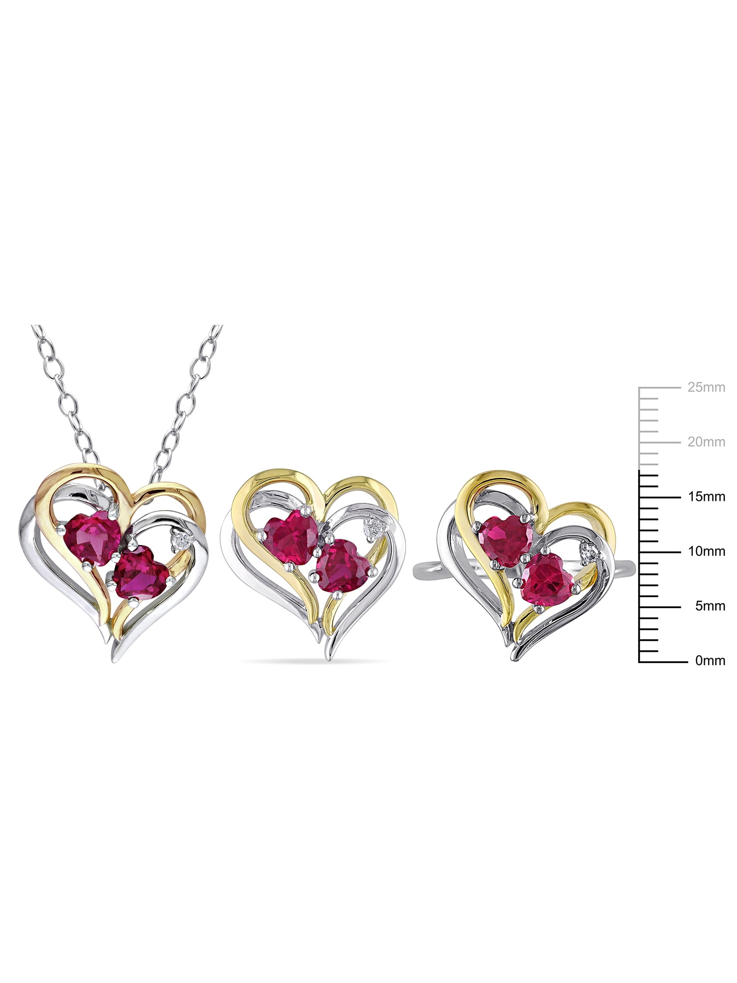 Everly Women's Ruby Sterling Silver Jewelry Set