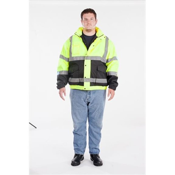 UHV562X-3X-YB High Visibility Bomber Jacket Class 3 - 3X, Yellow-Black Btm