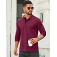 thumbnail image 2 of COOFANDY Men' Long Sleeve Golf Polo Shirts Casual Collared Shirts Contrast Collar Polo Cotton Golf T Shirts, 2 of 6