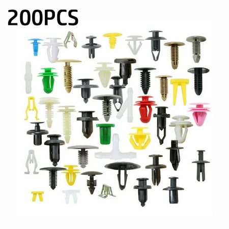 

FALYEE 200pcs Plastic Car Body Push Pin Rivet Fasteners Trim Moulding Clip Screw Driver