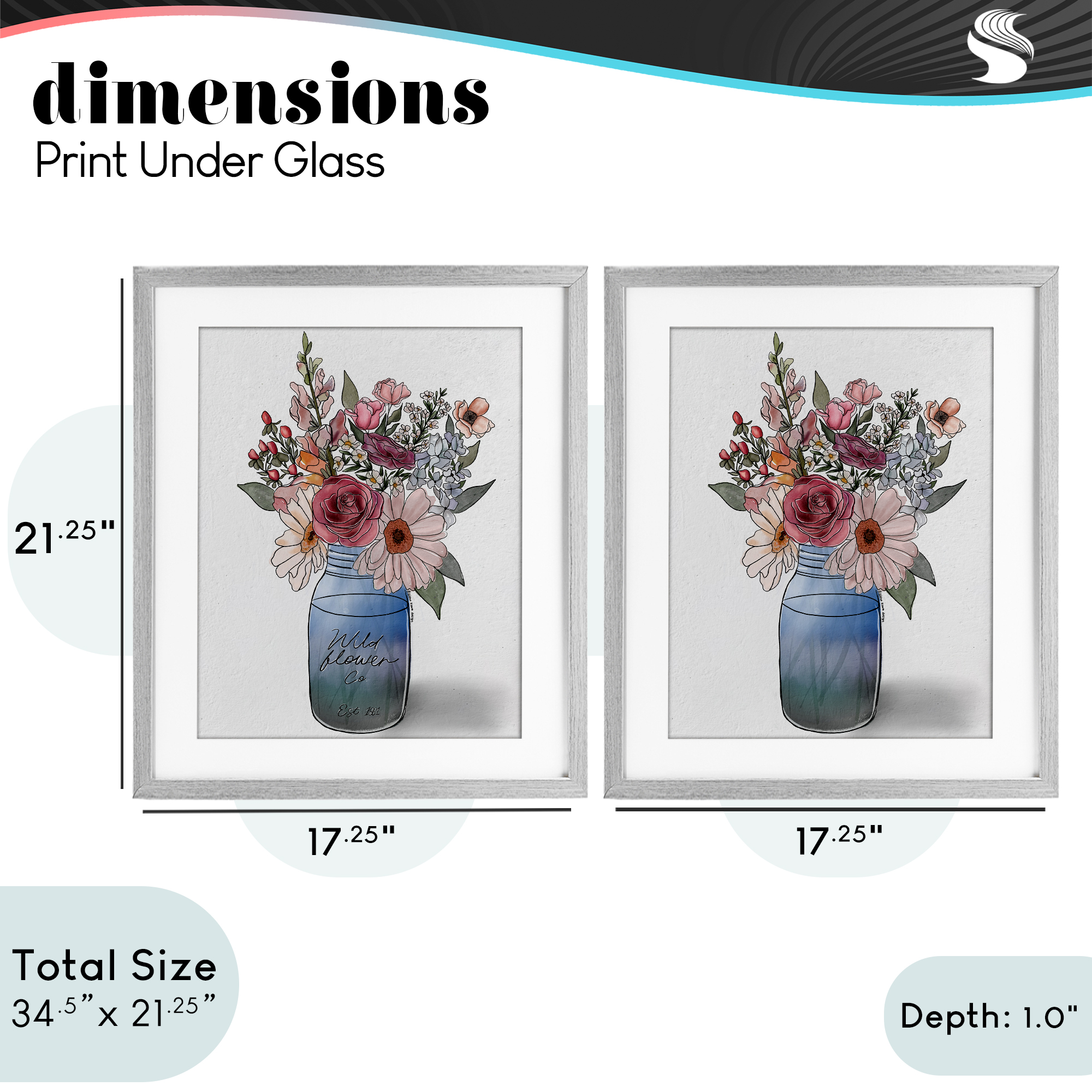 Stupell Industries Farmer's Market Vases 2 Piece Gray Framed Print Under Glass Set, design by Alisha Kiara Design