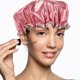 thumbnail image 3 of 3 gorros de ducha impermeables de doble capa y resistentes al aceite para mujeres y niñas., 3 of 5