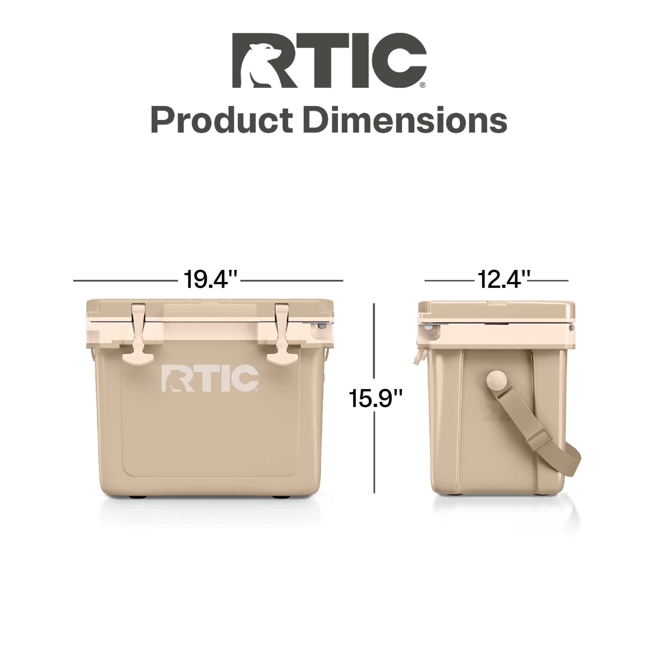 RTIC 22 QT Hard-Sided Cooler, Fits 30 Cans or 8 Wine Bottles, Beach