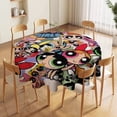 thumbnail image 5 of The Powerpuff Girls Round Tablecloth Print Decorative Table Cover Washable Table Cloths for Dining Party Picnic 60x60in, 5 of 8