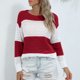 thumbnail image 2 of Sudadera con estampado de Navidad para mujer Suéter con recorte cuello redondo Manga larga Rayas Colorblock Gibobby M, 2 of 4