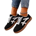 thumbnail image 4 of Casual Sneakers for Women Lightweight Lace Up Tennis Shoes | Non-slip Lace Up Fashion Sneaker, Round Toe Retro Walking Shoes, 2026 Trendy Comfortable Trainers, 38, 4 of 4