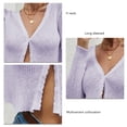 thumbnail image 4 of Cárdigan de punto corto, cárdigan de punto, cárdigan de punto con cuello en V, suéter de punto, abrigo de ingeniería de precisión, 4 of 5