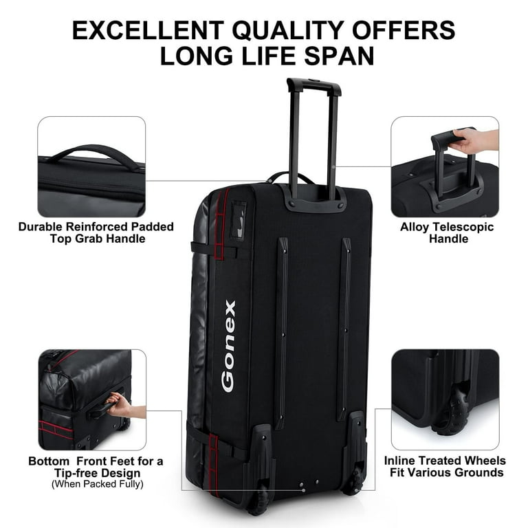 Gonex 33 Rolling Duffle Bag with Wheels 100L Water Repellent Large Travel Duffel Luggage Walmart
