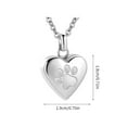 thumbnail image 3 of Heart Shape Charm Pet Ashes Container Necklace Claw Pattern Designs Steel Memorial Jewelry Neckchain For Pet Owners Gift, 3 of 8