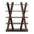 thumbnail image 4 of Baxton Studio Michio Modern and Contemporary Walnut Brown Finished 5-Tier Wood Geometric Living Room Display Shelf, 4 of 5