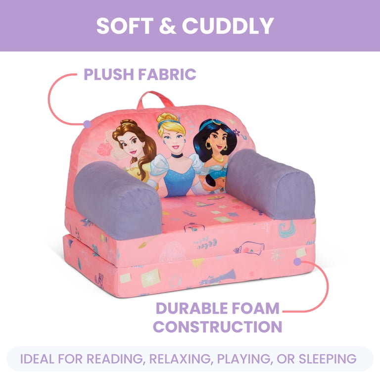 Delta Children Disney Princess Cozee Buddy Flip-Out Chair, Pink photo 8