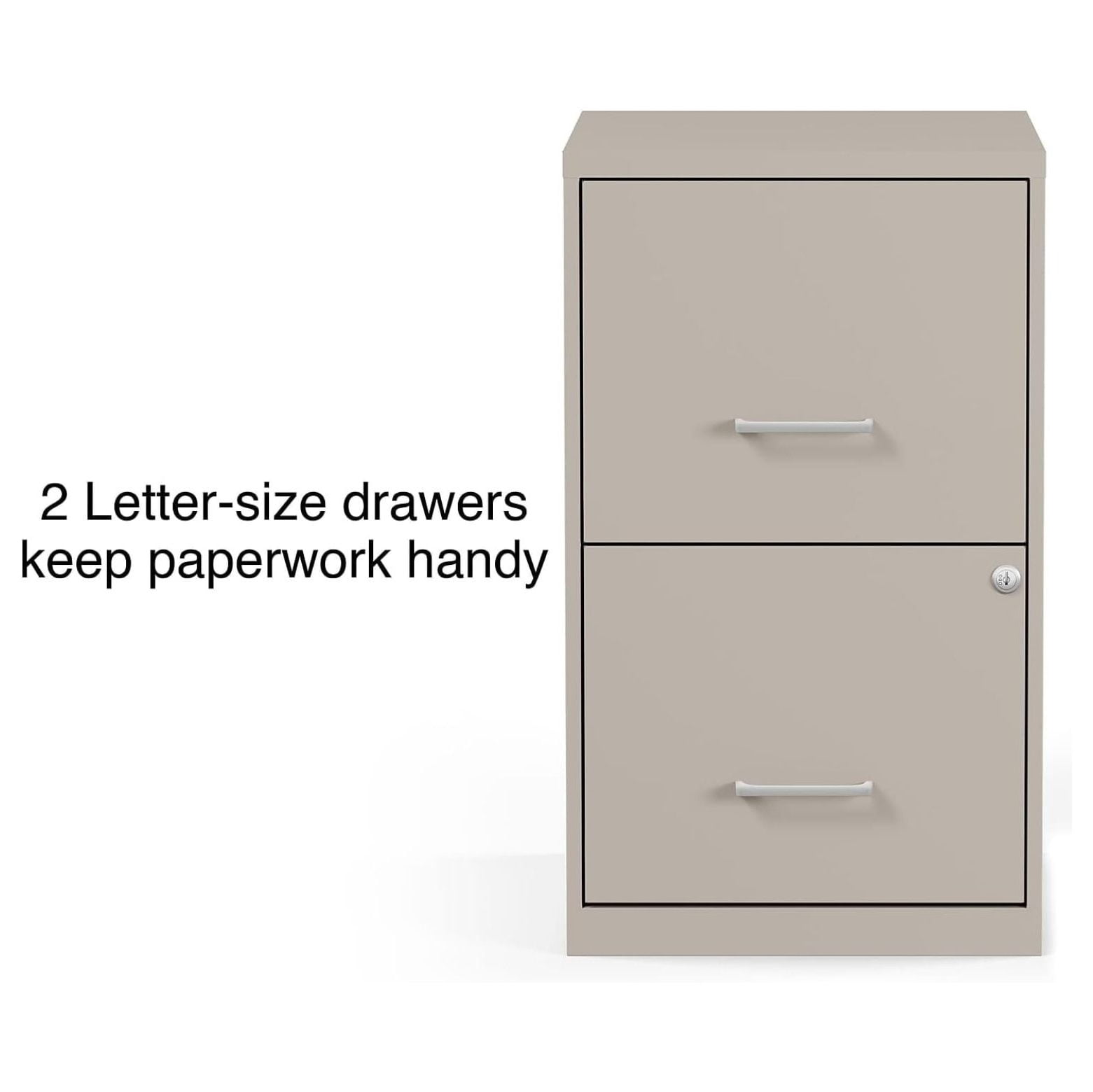 2806662 2-Drawer Vertical File Cabinet Locking Letter Putty/Beige 18-Inch D