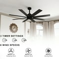 thumbnail image 3 of KULAGAGA 65 inch Ceiling Fan with Lights Remote Control,Reverse Airflow, 8 Blades Fan for Bedroom Kitchen Living Room, 3 of 7