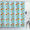 thumbnail image 1 of Oriental Shower Curtain, Botanical Composition with Ornate Vertical Borders Leaves and Lively Blossoms, Fabric Bathroom Set with Hooks, 69W X 70L Inches, Multicolor, by Ambesonne, 1 of 3