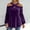 Purple, variant on BLTIBY Sequin Tops for Women Vintage Off Shoulder Cross Halter Long Sleeve Shirts Flowy Blouse Sparkly Bling T-Shirts Disco Outfit Purple XL