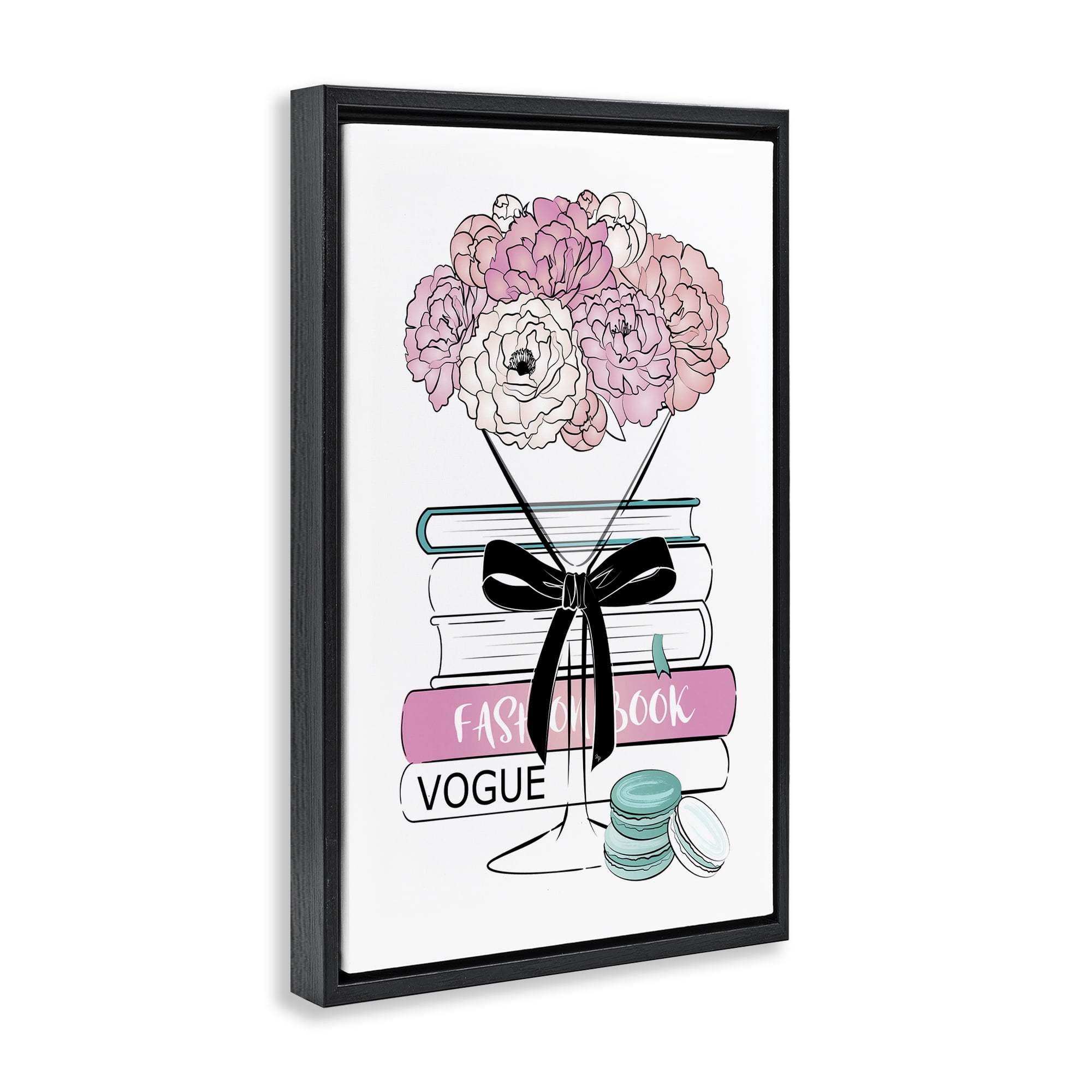 Stupell Industries Flower Bouquet Martini Botanical & Floral Painting Black Floater Framed Art Print Wall Art, 21 x 31