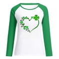 thumbnail image 4 of CEHVOM T-Shirt Décontracté à Manches Longues et Col Rond pour Femmes, Imprimé Patchwork de Printemps pour la Saint-Patrick, 4 of 4