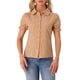 thumbnail image 1 of INSPIRAR CHIC Blusa de Algodón Floral con Mangas Abullonadas y Cuello Peter Pan para Mujeres, Ideal para el Verano, Casual, Talla XL, Naranja Claro, 1 of 6