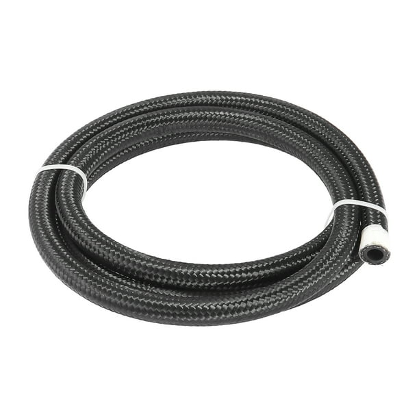 AN6 3/8 5ft CPE Fuel Line Hose Nylon Stainless Steel Car Engines Braided  Tube Black 