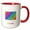 Red/White, variant on 3drose, Colorado State Map - Rainbow Sketch Design, 11oz Two-tone Black Mug