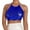 Blue, variant on Women's Short Sexy PU Top Backless Hollow Halterneck Nightclub Sexy Leather PU Vest